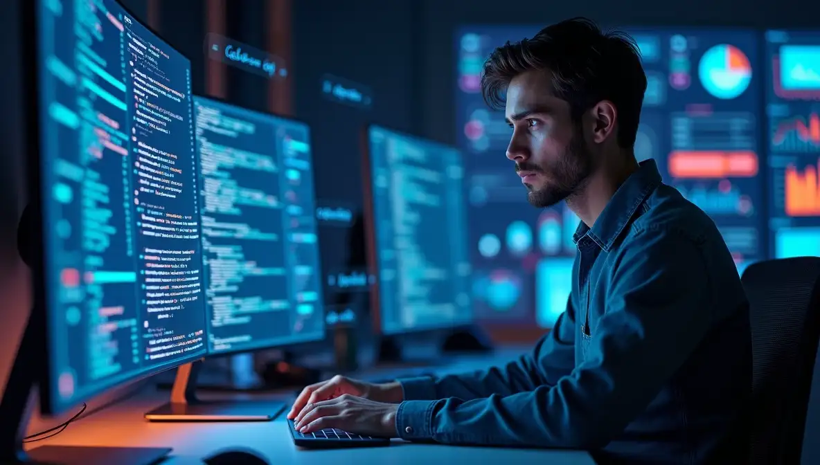 Solo tech founder contemplating zero user growth on a SaaS analytics dashboard